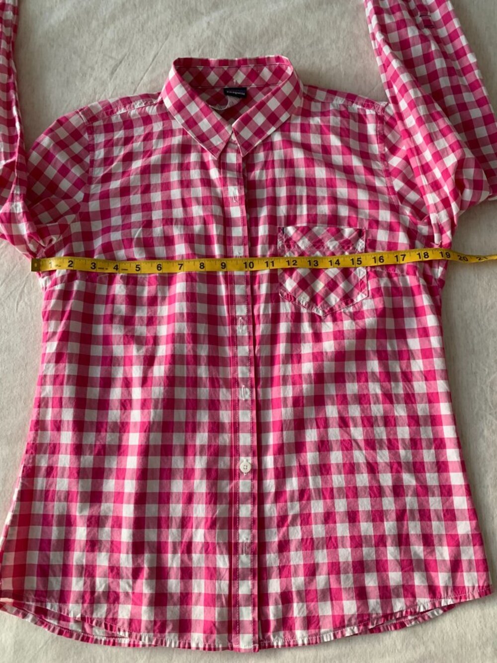 Patagonia Long Sleeve Pink plaid Shirt 100% organic Cotton Women's Size 6 - Picture 3 of 8